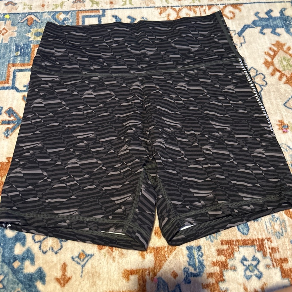 Aerie Black Patterned Bike Shorts